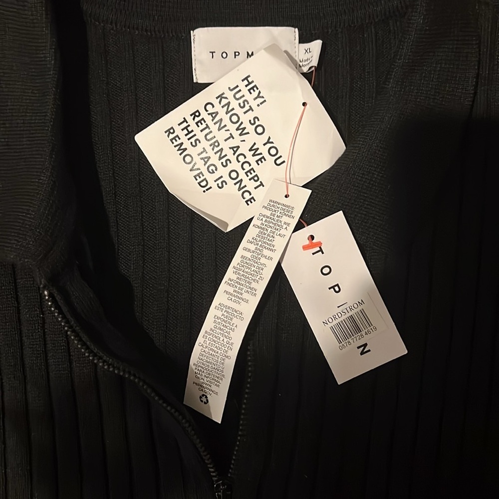 Topman Quarter Zip Polo Size XL - Picture 3 of 3